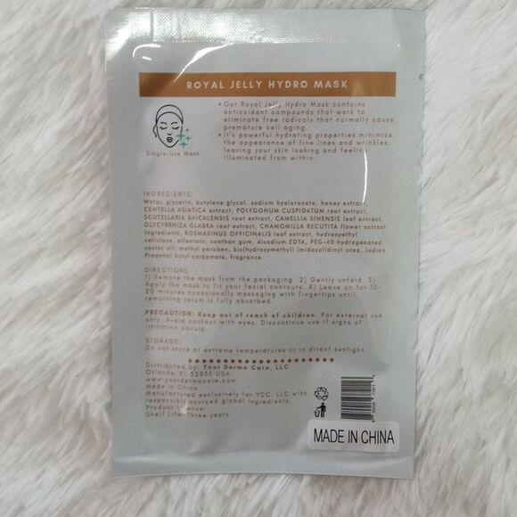 5 Packs - YDC Your Derma Care Royal Jelly Hydro Antibacterial Facial Mask - NEW - Picture 3 of 4